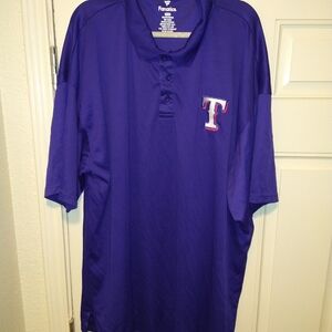 Fanatics Texas Rangers MLB Blue Short Sleeve Polo Shirt Men's sz 4XLT.